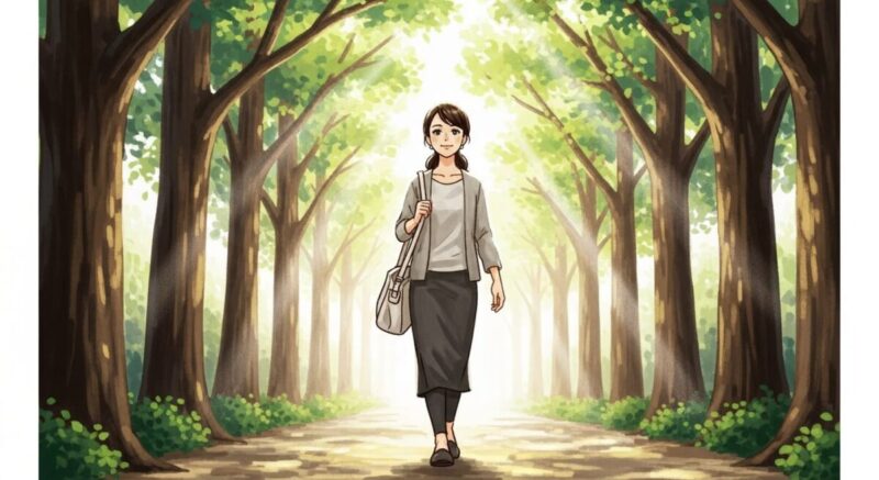 新たな人生に向けて歩き出す意志を持った日本人女性