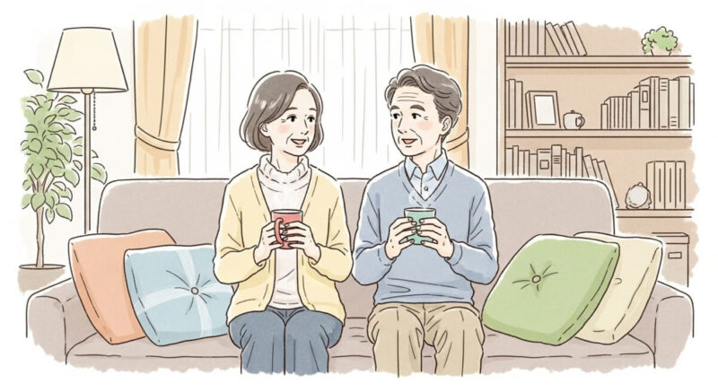 落ち着いた雰囲気で将来について話し合うカップル