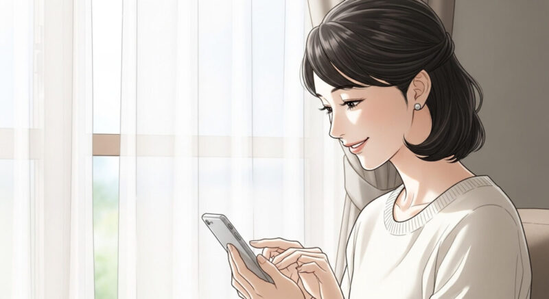 復縁への第一歩としてスマホで連絡をとる女性
