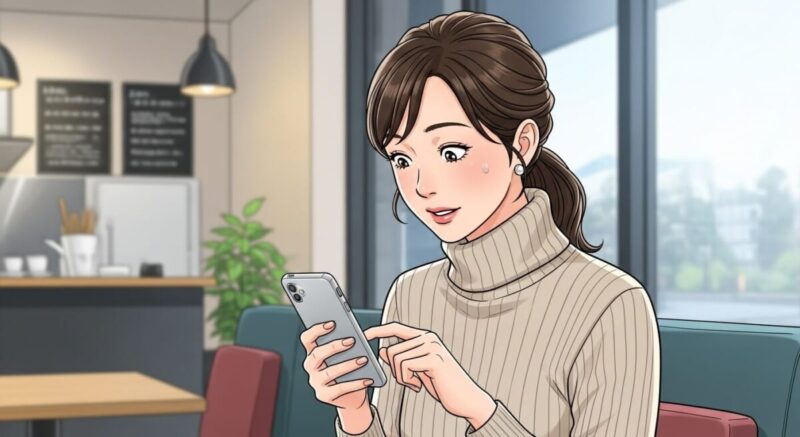 復縁を意識してスマートフォンにメッセージを打つ日本人女性