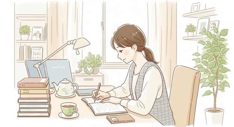 復縁を見据えて自分と向き合う女性が日記を書いている