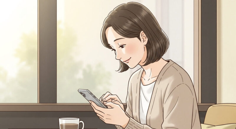 連絡を再開しようとスマートフォンでメッセージを送る女性