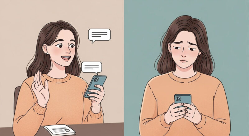 復縁できるケースとできないケースを対比する二人の女性