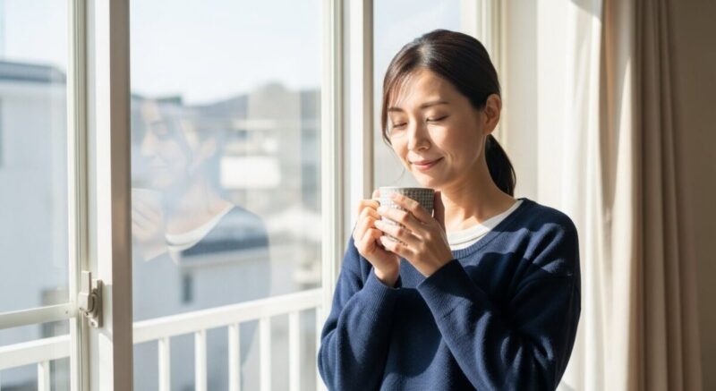 前向きな気持ちで日常を見つめる女性