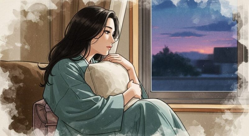 復縁の結果にとらわれず、自分を癒す時間を過ごす女性