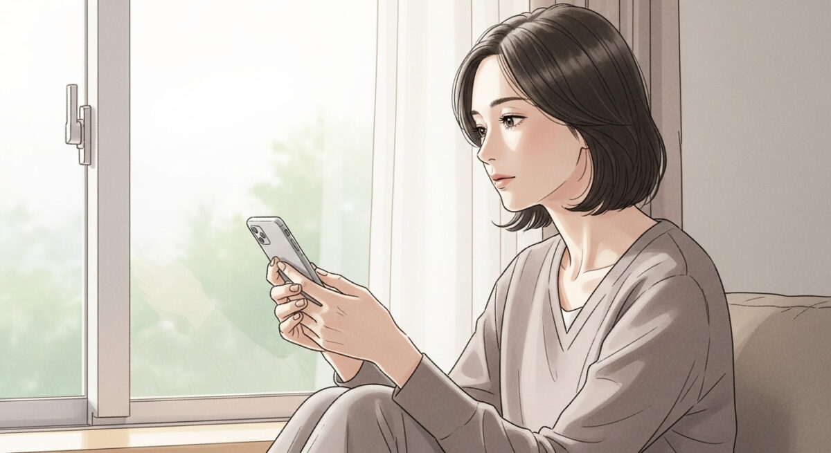 ブロック解除後に元恋人との関係を静かに考える日本人女性