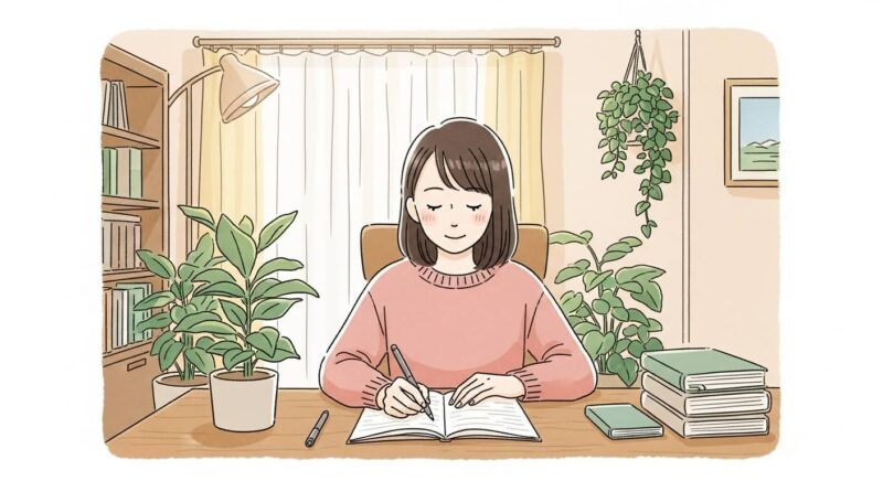 復縁の計画を落ち着いてノートに記す女性