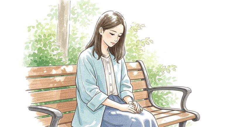 別れの理由を静かに振り返る日本人女性