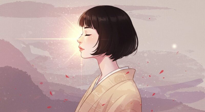 直感と潜在意識に耳を澄ませている女性