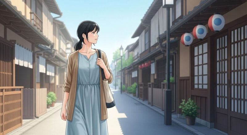 前向きな気持ちで新たな一歩を踏み出す日本人女性