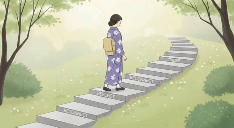 復縁に向けて一歩ずつ前進する女性の後ろ姿