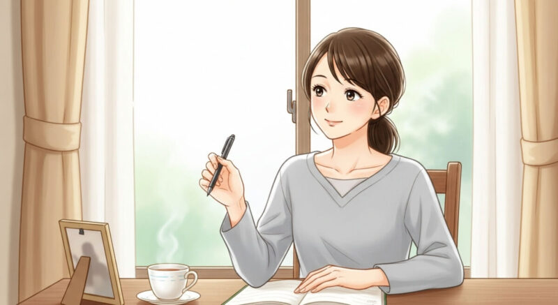 日記をつけながら前向きに振り返る日本人女性の温かみ
