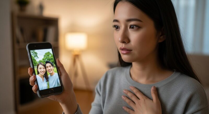 SNSで元彼と新しい彼女の写真を見て胸がざわつく日本人女性