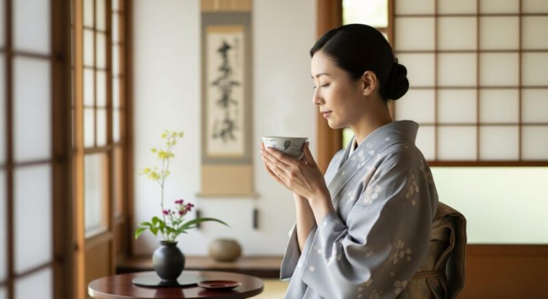 静かな時間を大切にしながら沈黙を選ぶ女性