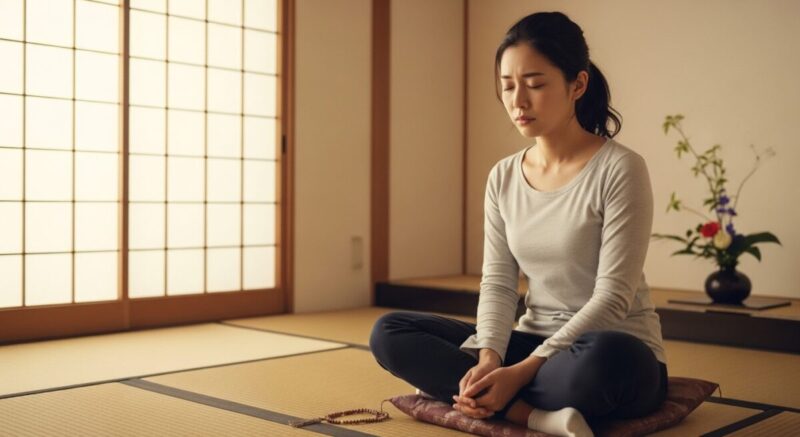 冷静に自分の心を守るために考え込む女性