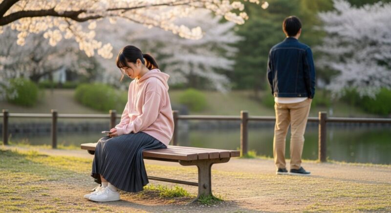 距離をとりながら自分と彼の関係について悩む女性