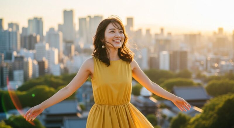 前向きに自分を整える決意をした女性。