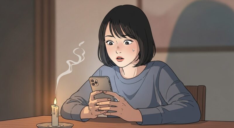 浮気で失われた信頼を取り戻すためにメッセージを送ろうとする日本人女性